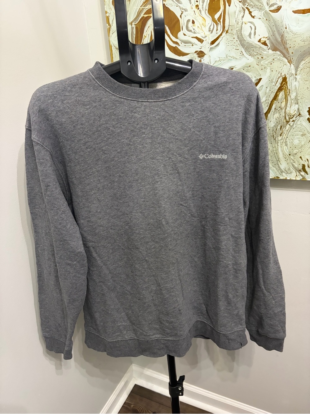 Columbia Men's Hart Mountain II Crew Neck Sweatshirt Charcoal Grey Size L